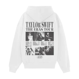 Taylor Swift The Eras Tour Collage White Hoodie