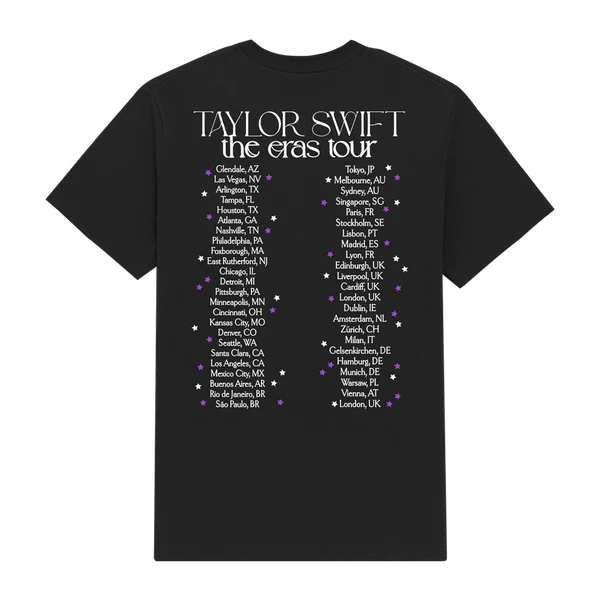 Taylor Swift The Eras Tour Live Photo Stars T Shirt back