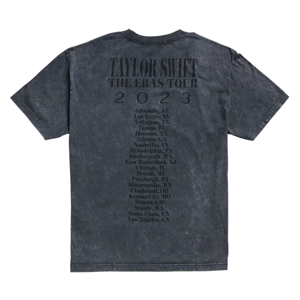 Taylor Swift The Eras Tour Mineral Wash Gray T Shirt back