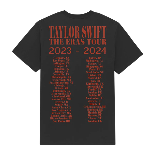 Taylor Swift The Eras Tour Photo Black T-Shirt