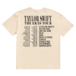 Taylor Swift The Eras International Tour Beige T-Shirt back