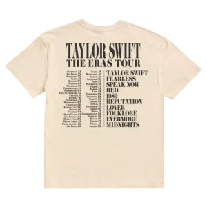 Taylor Swift The Eras International Tour Beige T-Shirt back