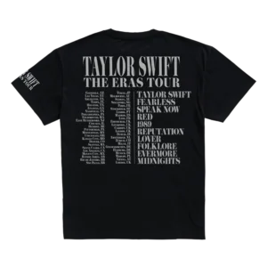 Taylor Swift The Eras International Tour Black T-Shirt back