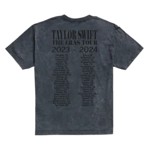 Taylor Swift The Eras International Tour Mineral Wash Gray T-Shirt back