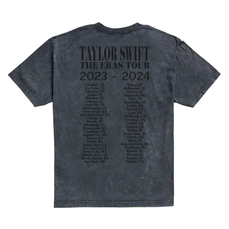 Taylor Swift The Eras International Tour Mineral Wash Gray T-Shirt back