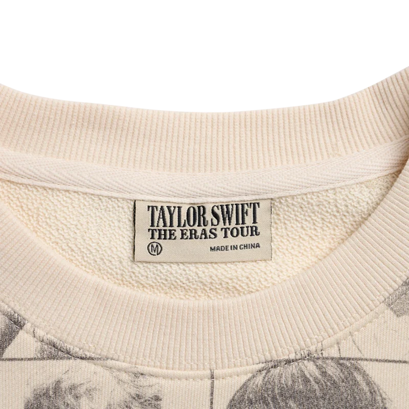 Taylor Swift The Eras Tour Cropped Beige Pullover sticker