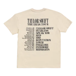 Taylor Swift The Eras Tour US Dates Beige T-Shirt