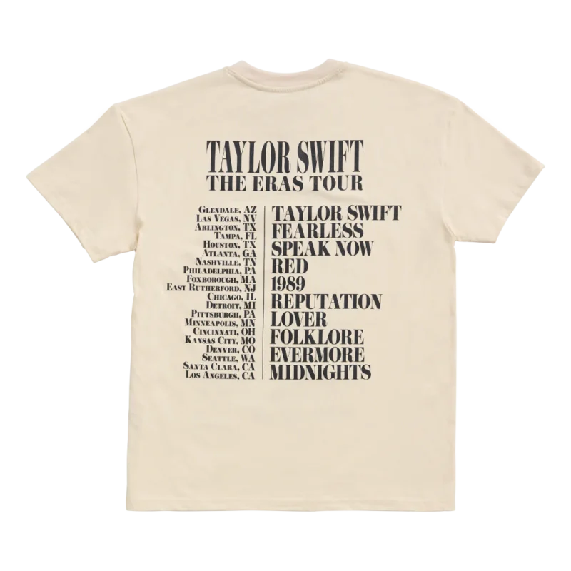 Taylor Swift The Eras Tour US Dates Beige T-Shirt