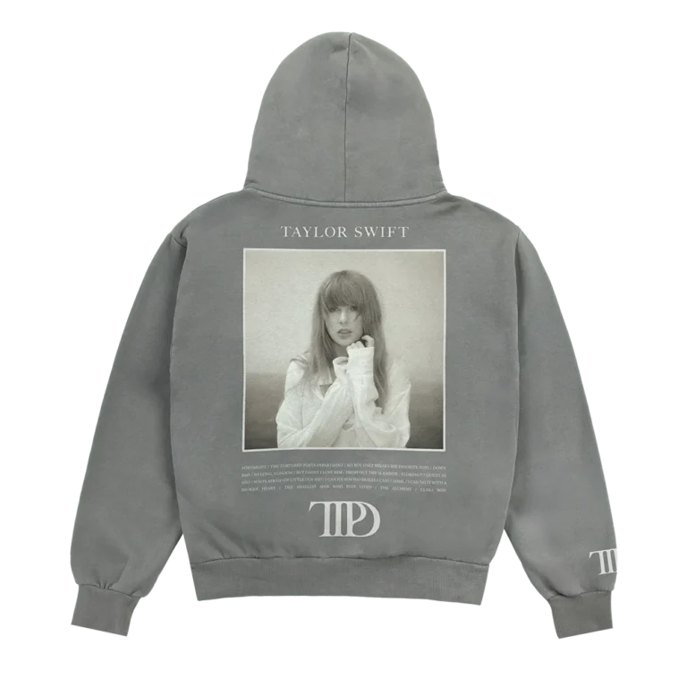 The Tortured Poets Department Gray Hoodie Back