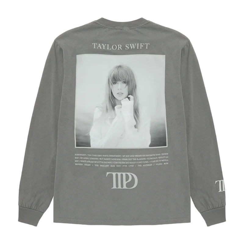 The Tortured Poets Department Gray Photo Long Sleeve T-Shirt