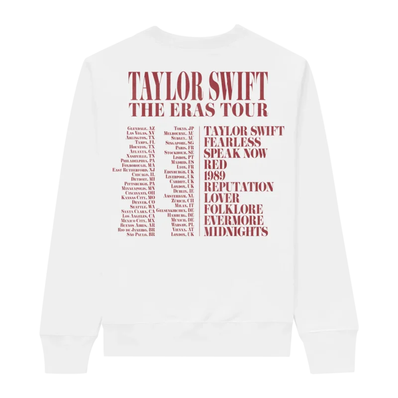 Taylor Swift The Eras Tour Photo White Crewneck back