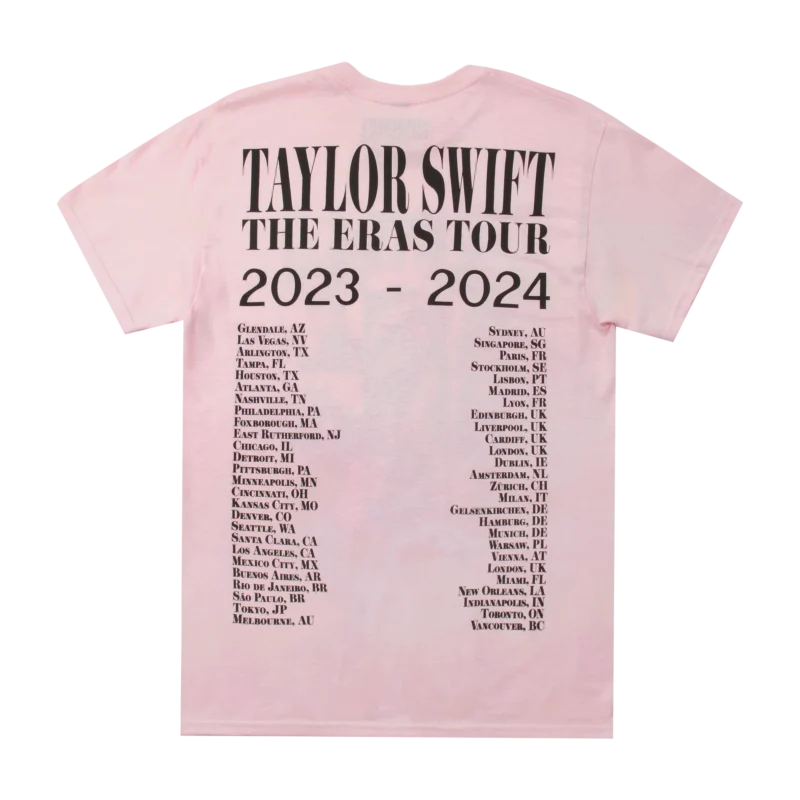 Taylor Swift The Eras Tour Pink T-Shirt back