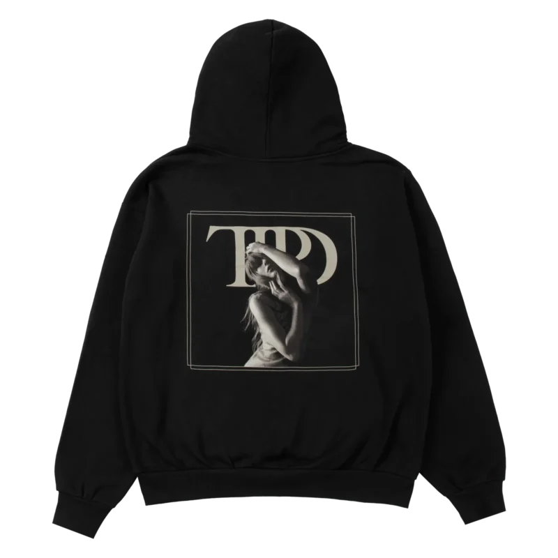 The Tortured Poets Department Black Hoodie back